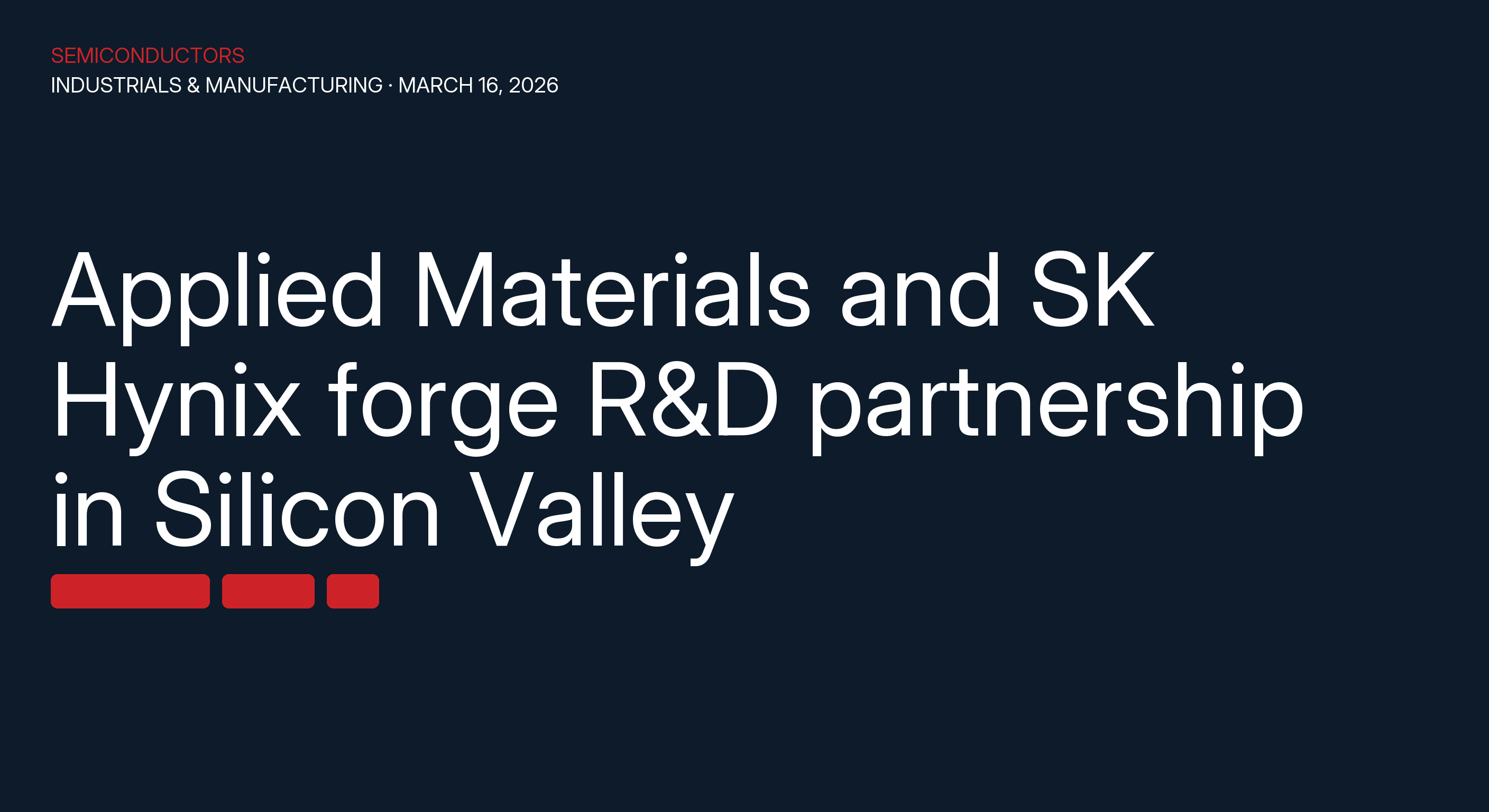 Applied Materials and SK Hynix forge R&D partnership in Silicon Valley