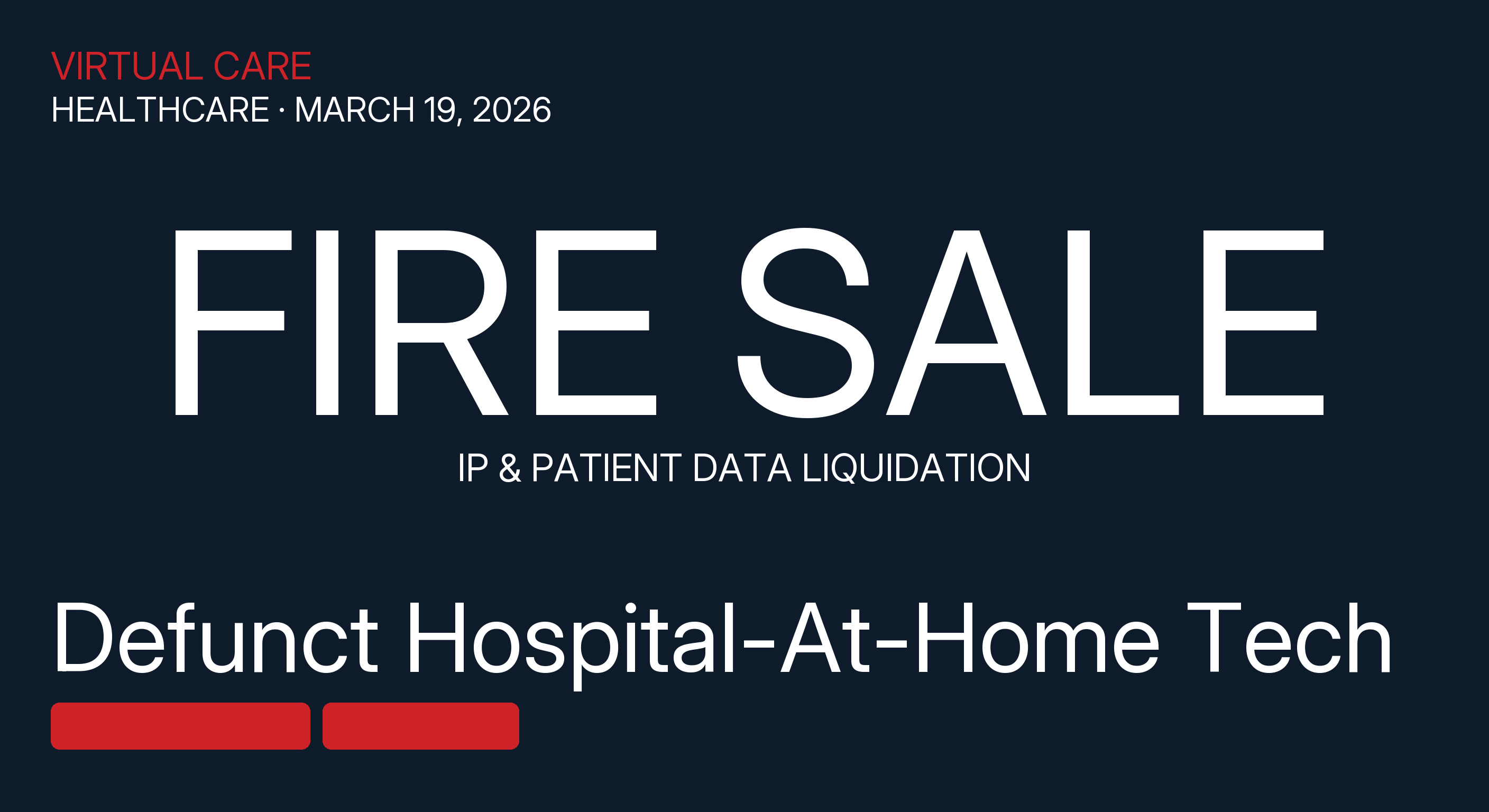 Defunct hospital-at-home tech company sells assets