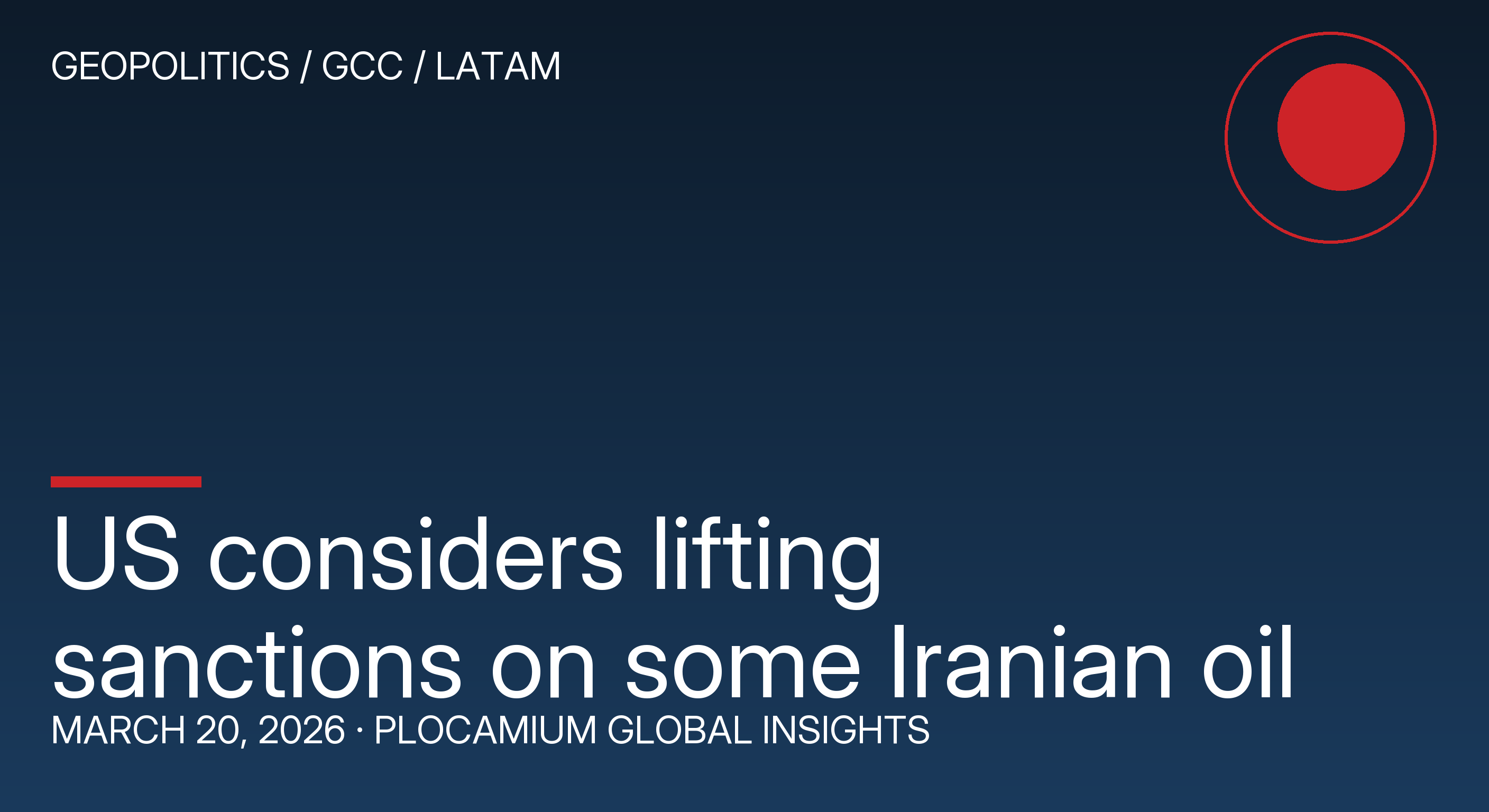 US considers lifting sanctions on some Iranian oil