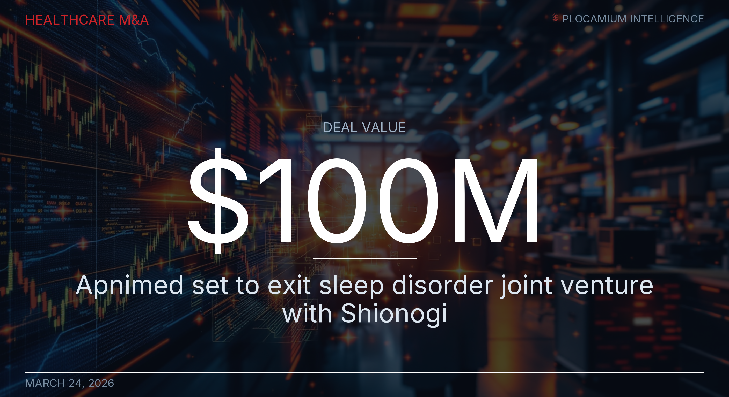 Apnimed Set to Exit Sleep Disorder Joint Venture With Shionogi for $100M Upfront
