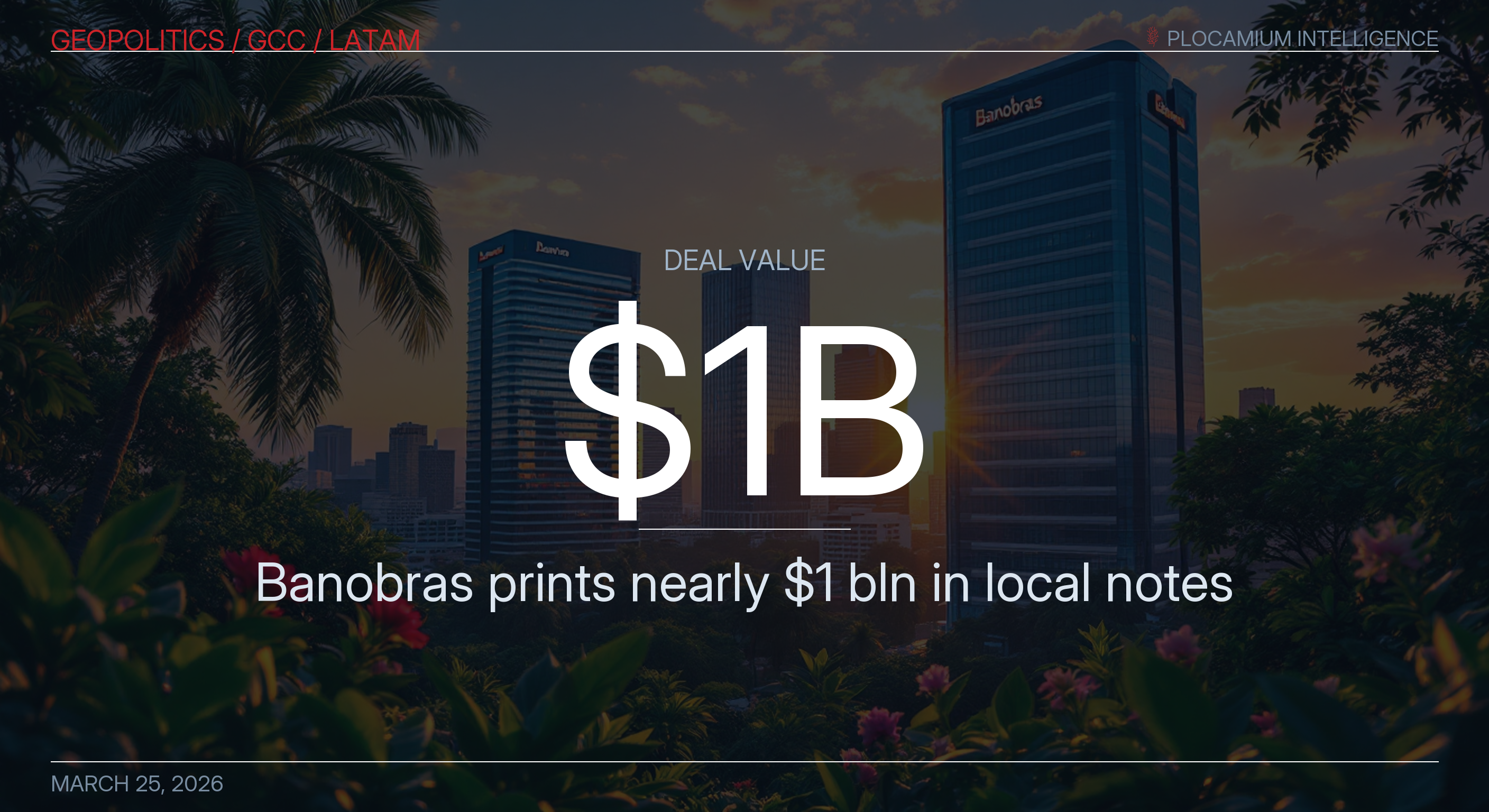 Banobras Prints Nearly $1 Bln in Local Notes