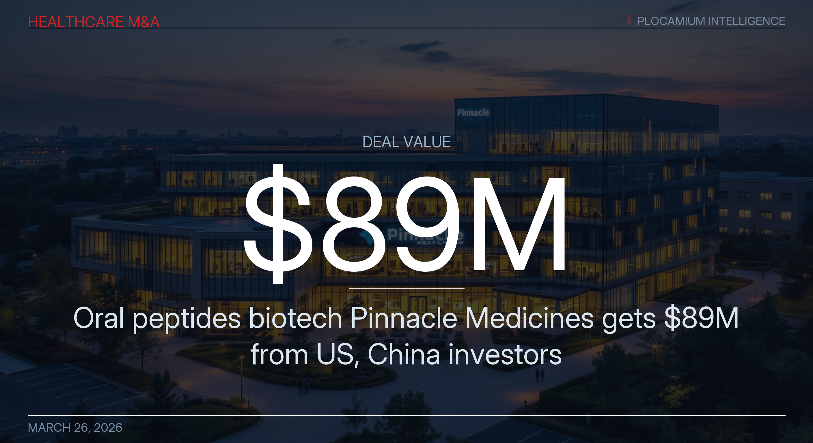 Oral Peptides Biotech Pinnacle Medicines Gets $89M From US, China Investors