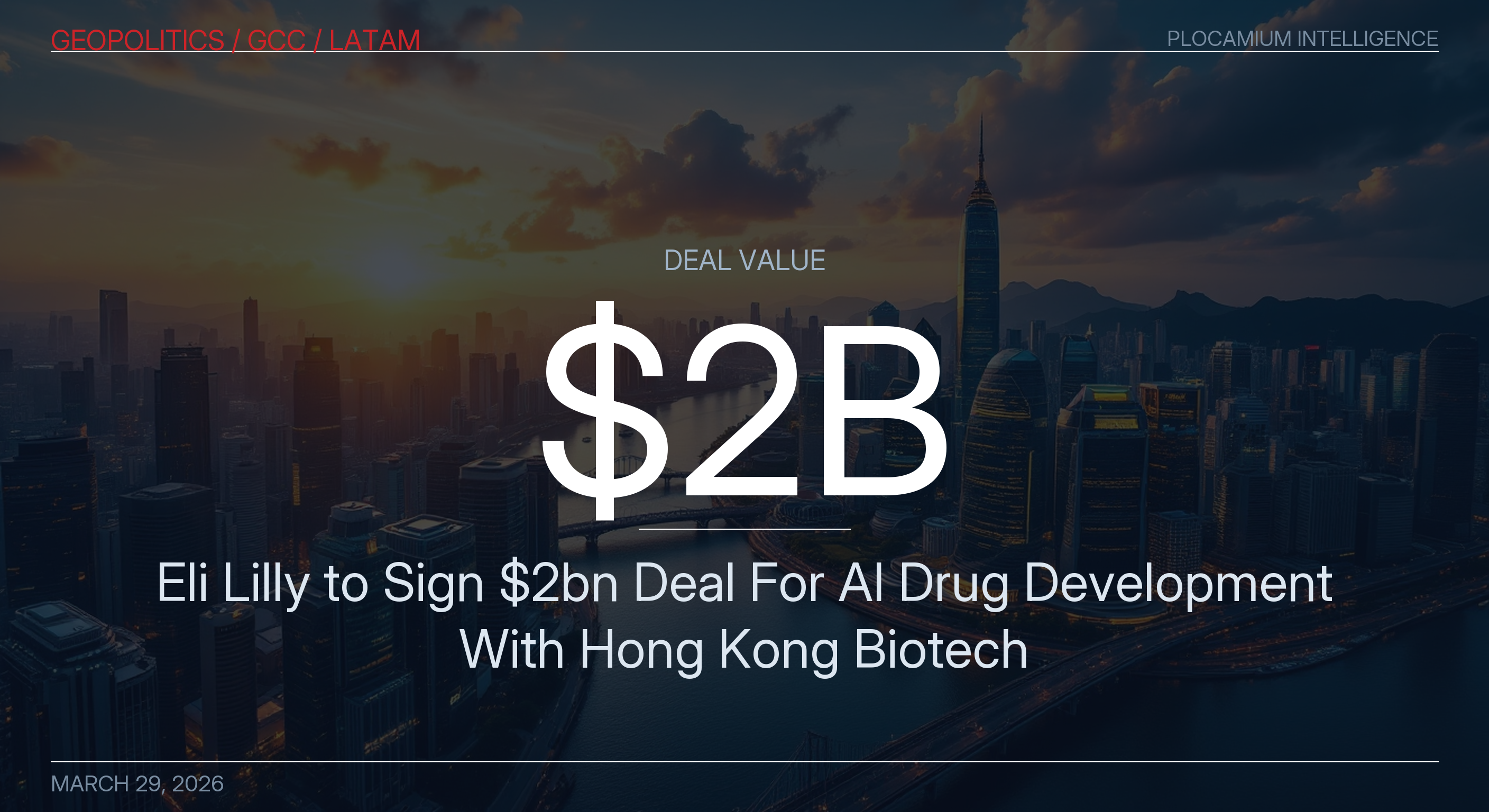 Eli Lilly to Sign $2bn Deal For AI Drug Development With Hong Kong Biotech