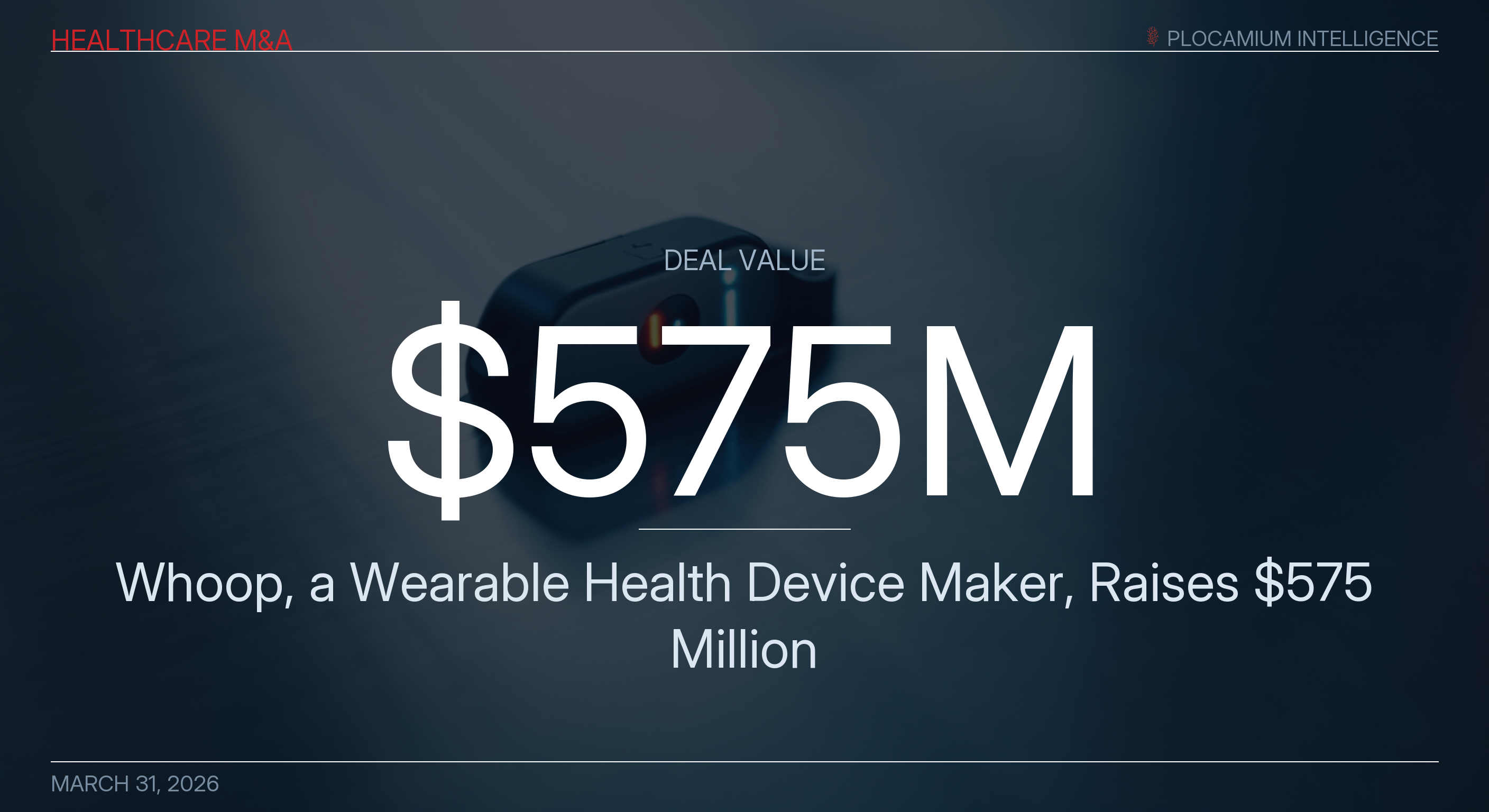 Whoop, a Wearable Health Device Maker, Raises $575 Million