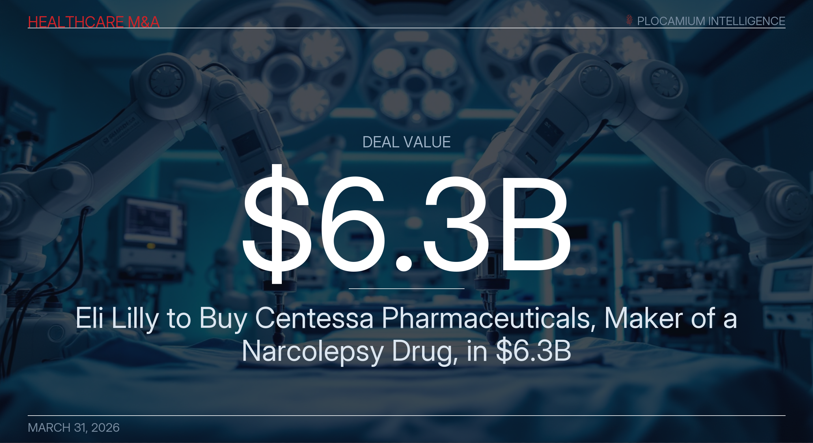 Eli Lilly to Buy Centessa Pharmaceuticals, Maker of a Narcolepsy Drug, in $6.3B Deal