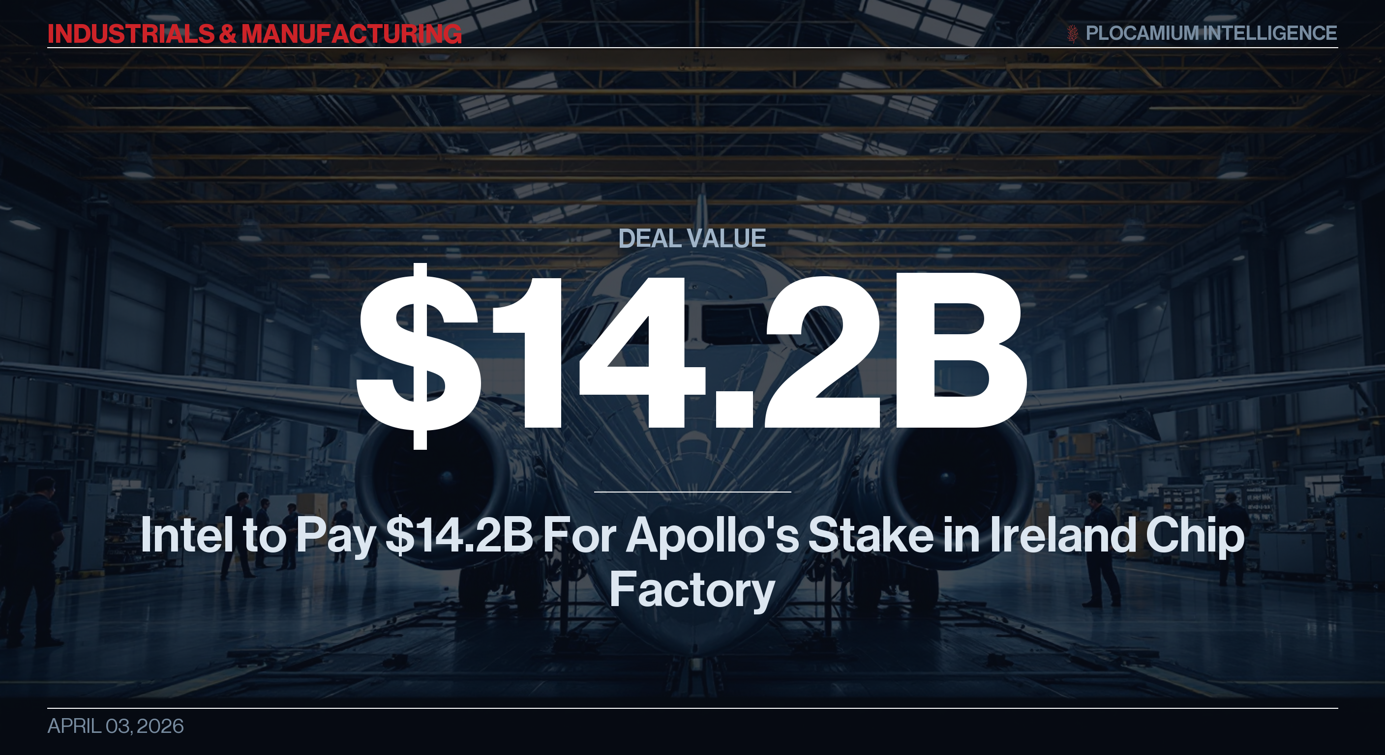 Intel to Pay $14.2B For Apollo's Stake in Ireland Chip Factory